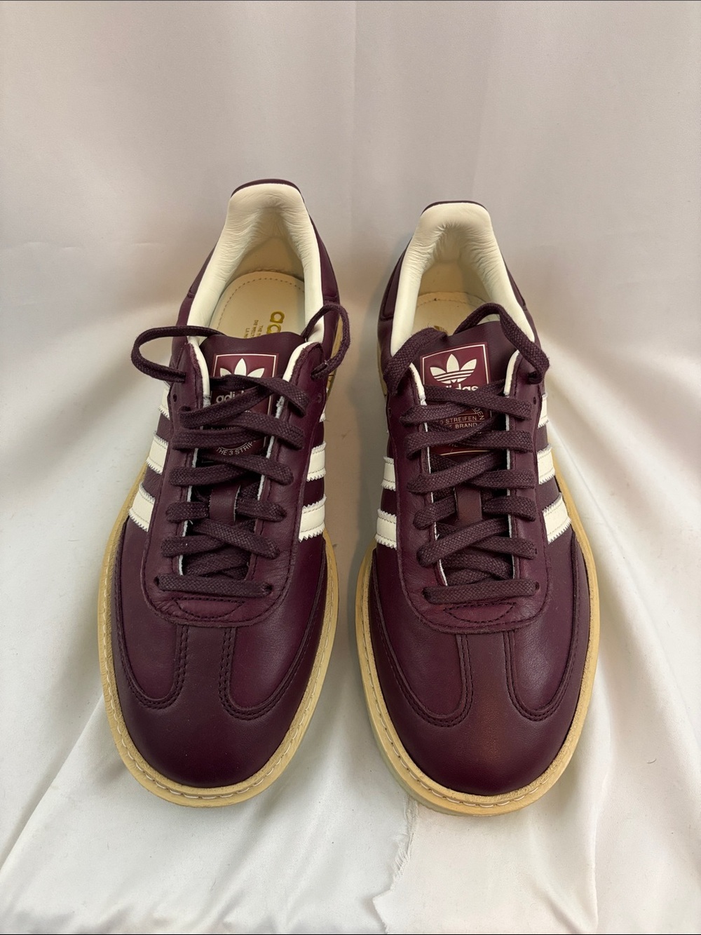 NWOT adidas Men’s sz8.5 Samba Lux Maroon Leather Sneakers…